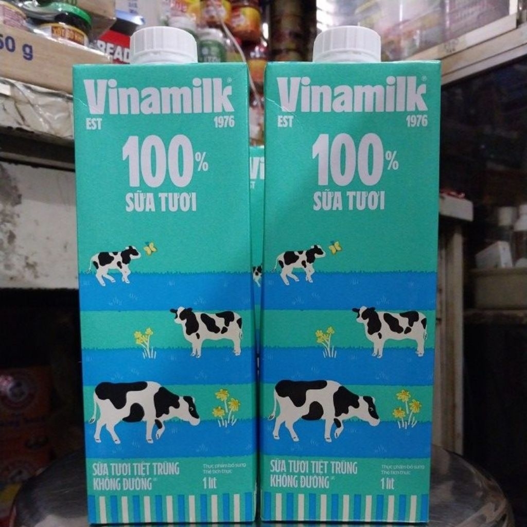 Sữa tươi Vinamilk không đường hộp 1 lít.