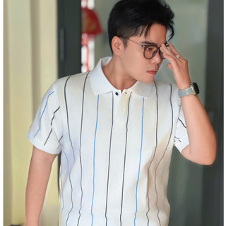    Big Men  Áo thun polo cotton phối sọc dọc lịch lãm thời trang bigsize nam 85- 135 kg 