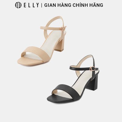 Giày sandal cao gót nữ ELLY EGM231 da microfiber gót vuông 7cm thanh lịch
