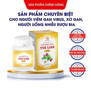  ✅Giải Độc Gan Tuệ Linh PLUS  Chính hãng  Giải độc gan hạ men gan hỗ trợ viêm gan virus xơ gan - Hộp 60 viên 