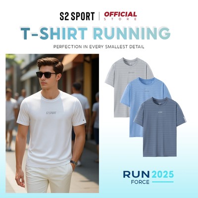 Áo thun nam S2 SPORT thể thao cổ tròn vải thun lạnh AirDry thoáng khí vận động thoải mái - STS08
