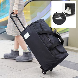 Túi Kéo Du Lịch Cỡ Lớn Có Bánh Xe Chất Vải Chống Thấm, Túi Xách Tay Có Ngăn Đựng Giày Chứa Nhiều Đồ Tiện Lợi Đi Công Tác
