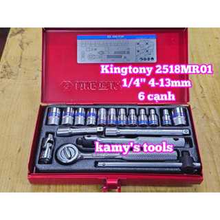 Bộ tuýp 1/4 inch kingtony 18 chi tiết model 2518mr01 4-13mm