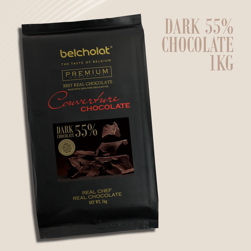 Socola Đen Couverture Belcholat 55% Cacao 100% Bơ Cacao Làm Bánh Ganache Phủ Bánh