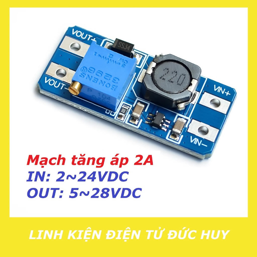 Mạch tăng áp MT3608, TẢI TỐI ĐA 2A