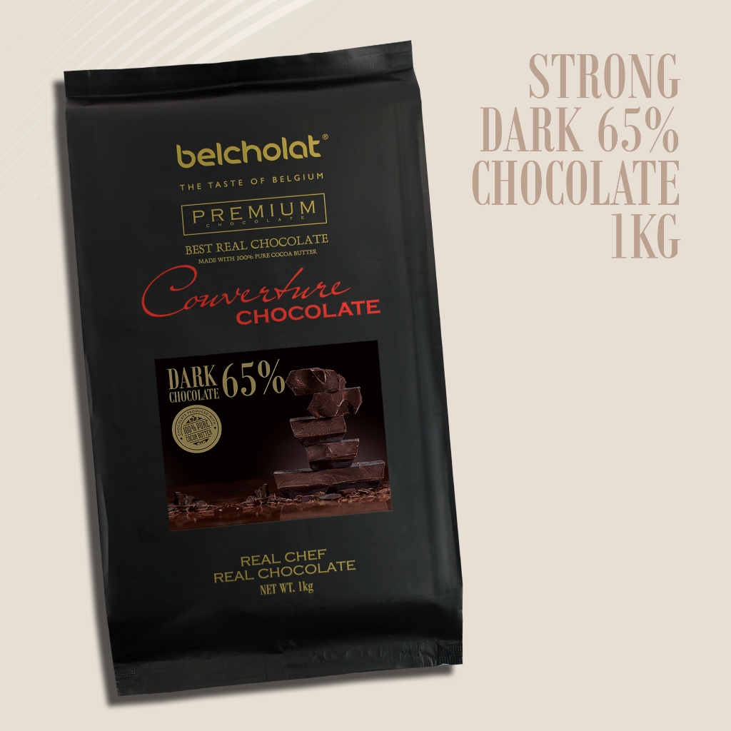Socola Đen Couverture Belcholat Strong Dark 65% Cacao 100% Bơ Cacao Ganache Bonbon