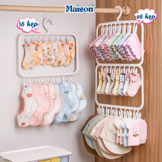 Móc Treo Quần Áo Trẻ Em MAISON, Móc Trùm Treo Đồ Cho Bé Treo Khăn Tất Bao Tay Bao Chân Mũ Cho Bé