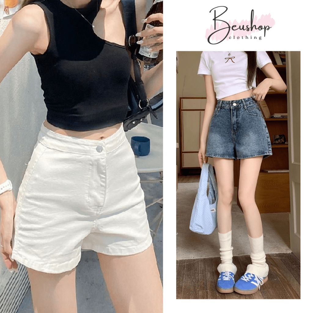 Quần Short Jean Nữ Co Giãn Form Ngắn Ôm Đùi Siêu Hack Chân Quần Jean Sooc Ngắn Ôm Eo Nâng Mông Tôn D