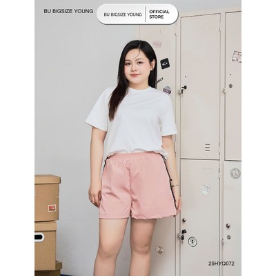 Quần short gió viền dọc đính nơ sườn BIGSIZE (55kg đến 95kg) – 25HYQ072 - [BU Bigsize Young]