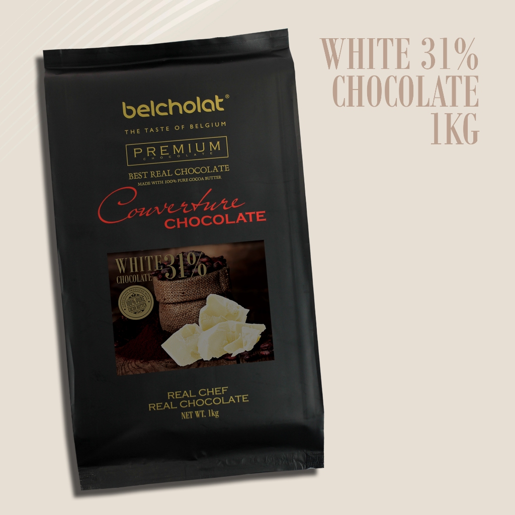 Socola Trắng White Chocolate Belcholat 31% Bơ Cacao Làm Bánh Ganache Bonbon Phủ Bánh Drip cake tạo hình
