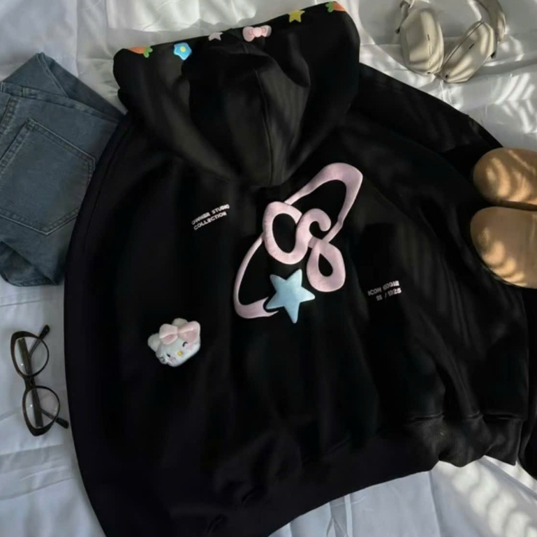 Áo Khoác Boxy Over Icon Owner_Áo Hoodie Zip in Chữ Nổi Kiểu Unisex From Rộng Cotton Nỉ Bông Nón 2 Lớp To Nam Nữ | BigBuy360 - bigbuy360.vn