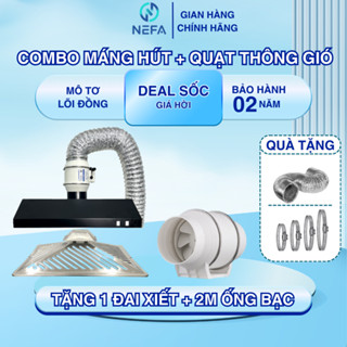 [Chính hãng] combo máng sơn tĩnh điện + quạt hút khói + khay hứng dầu NEFA cho bếp, bộ hút khói bếp hiệu quả