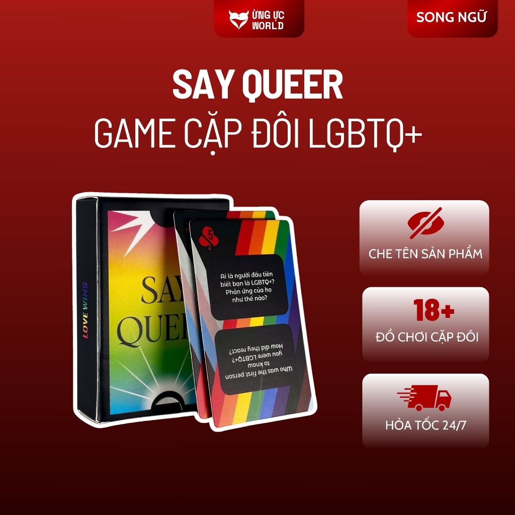 Bộ bài drinking game Say Queer dành cho cặp đôi LGBT, boardgame cho couple Ừng Ực 54 lá
