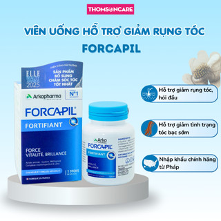  Viên uống giảm rụng tóc Forcapil Fortifiant Arkopharma dưỡng tóc khỏe bóng mượt - Hộp 60 viên nhập khẩu Pháp 