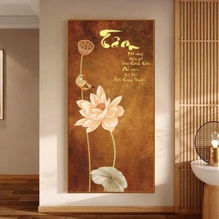  Tranh Tết -  TRANH CHỮ THƯ PHÁP  Tranh Treo Tường Chữ Tâm Phúc An - Tranh Tráng Gương Bo Viền Cao Cấp 