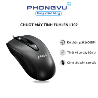  Chuột máy tính Fuhlen L102 - Có dây - Thiết kế êm tay - Bảo hành 24 tháng 