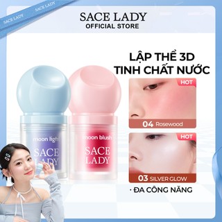  SACE LADY Má hồng lười + Kem bắt sáng dạng lỏng  lâu trôi điểm tự nhiên cho mặt bộ makeup 7g 