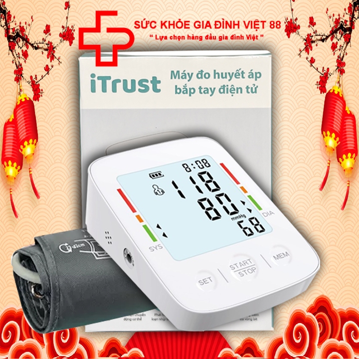 Máy đo huyết áp bắp tay iTrust BP121 chính hãng, màn hình led lớn, tấm nền sáng, bảo hành chính hãng 3 năm