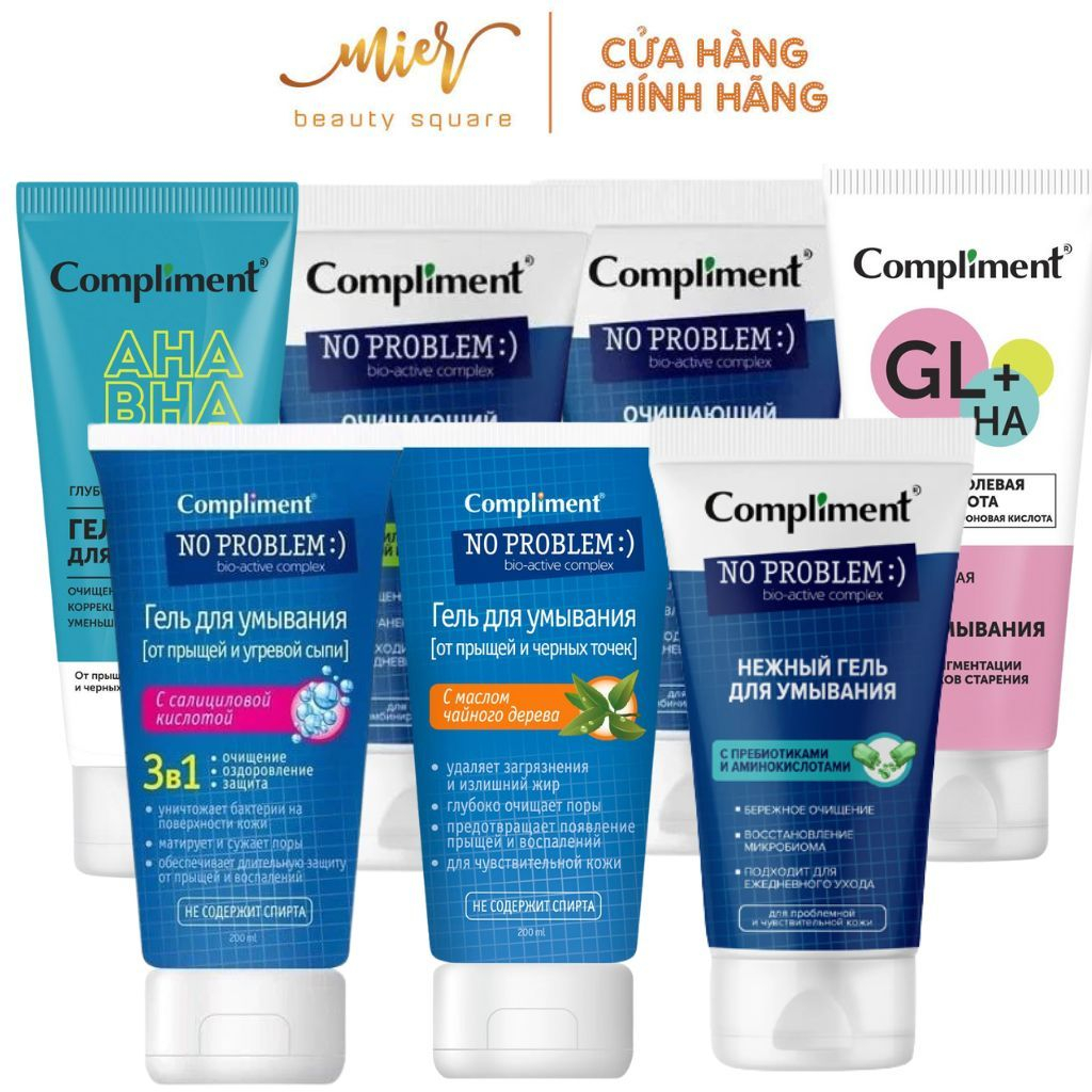 Gel Rửa Mặt Giảm Mụn Compliment No Problem 200ml