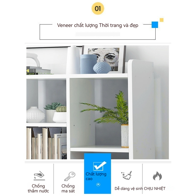 BMZAR Kệ sách đứng đơn giản hiện đại lắp ráp dễ dàng tiết kiệm không gian decor phòng làm việc | BigBuy360 - bigbuy360.vn