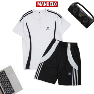 Bộ quần áo nam thể thao chất thông hơi MANBELO, đồ bộ nam mùa hè thun lạnh mát mẻ, phong cách trẻ trung