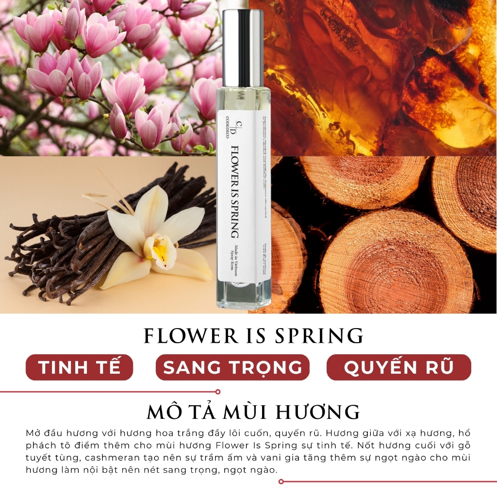 Tinh dầu thơm nữ CODEDECO Flower Is Spring 10ml dạng xịt - Sang trọng, Tinh tế, Quyến rũ | BigBuy360 - bigbuy360.vn