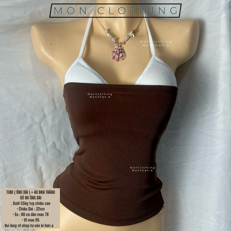 SET TUBE 2 MÓN - TUBE+ÁO BKN / SET 2 MÓN ỐNG DÀI MÀU NÂU VÀ CAM ĐẤT
