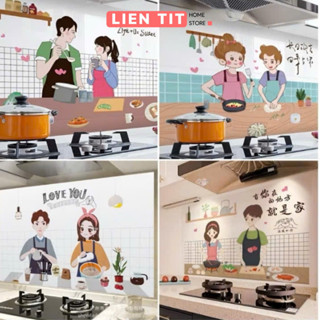  Tranh Dán Bếp Chống Dầu Mỡ 60 x 90cm  Chịu Nhiệt Giấy Decal Trang Trí Decor Bếp Đẹp 