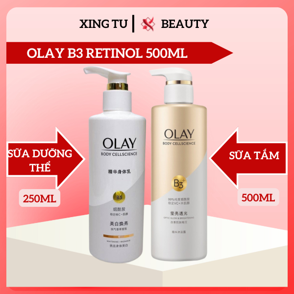 Dưỡng thể OLAY B3 RETINOL Sữa Tắm Olay B3 Retinol Trắng Da Dưỡng ẩm Toàn Thân Ngừa Lão Hóa 250ML - X