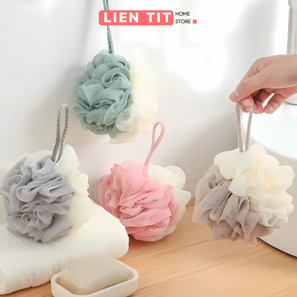 Bông Tăm Cao Cấp Lưới Tròn Tạo Bọt Mềm Mại Tốt Giúp Làm Sạch Da Hiệu Quả, Tiết Kiệm Sữa Tắm