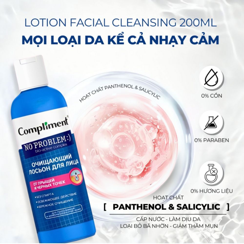 Ảnh 6 của Toner Compliment No Problem Salicylic Acid làm sạch da kiềm dầu giảm mụn
