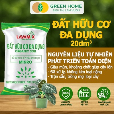 Đất Trồng Cây GreenHome, Lavamix, Bao 20dm3 (10kg), Đầy Đủ Dinh Dưỡng, Dễ Sử Dụng, Chuyên Trồng Rau