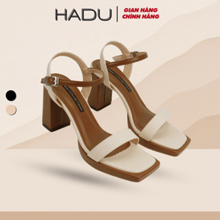 Giày Đế Vuông 9P Quai Ngang Phối Màu HADU MM7140 Sandal Basic Chất Da PU Cao Cấp BH 12T