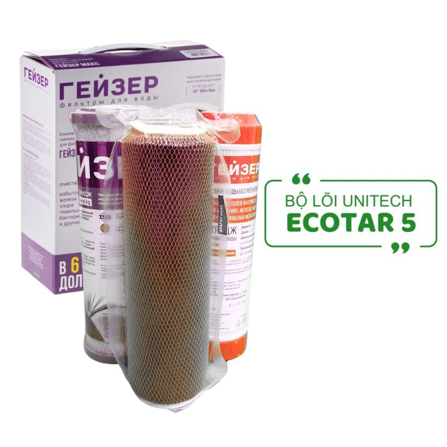 Bộ 3 lõi lọc nước nano thay thế máy Geyser Ecotar 5