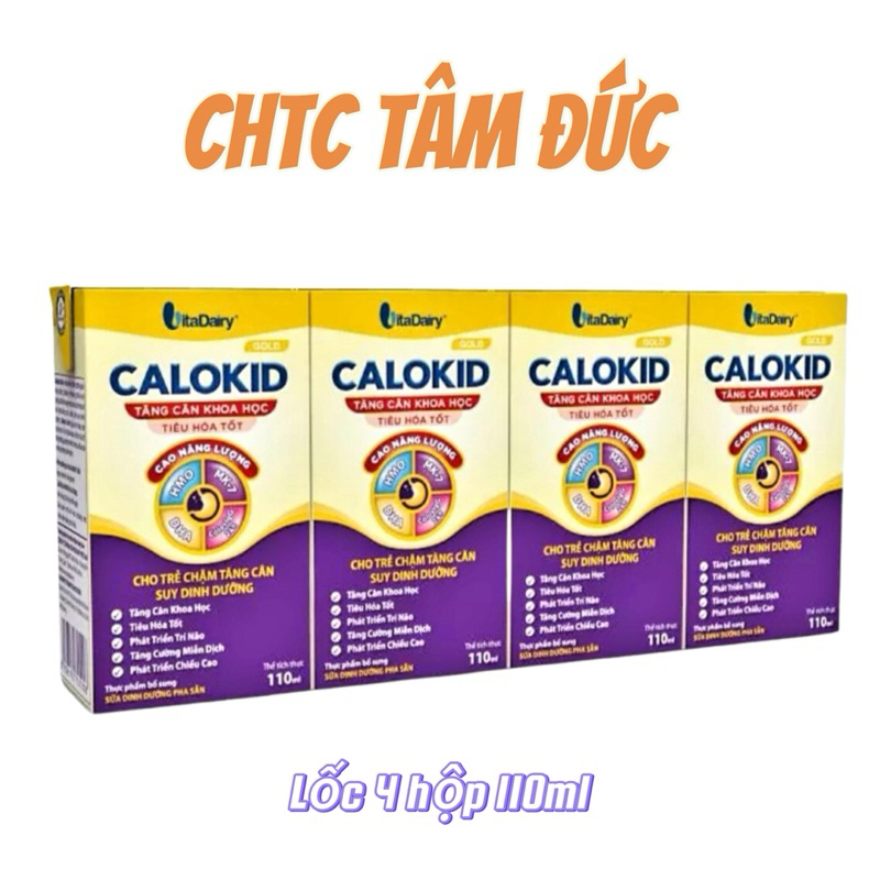 Lốc Sữa pha sẵn CaloKid Gold VitaDairy 110ml - Tăng cân khoa học