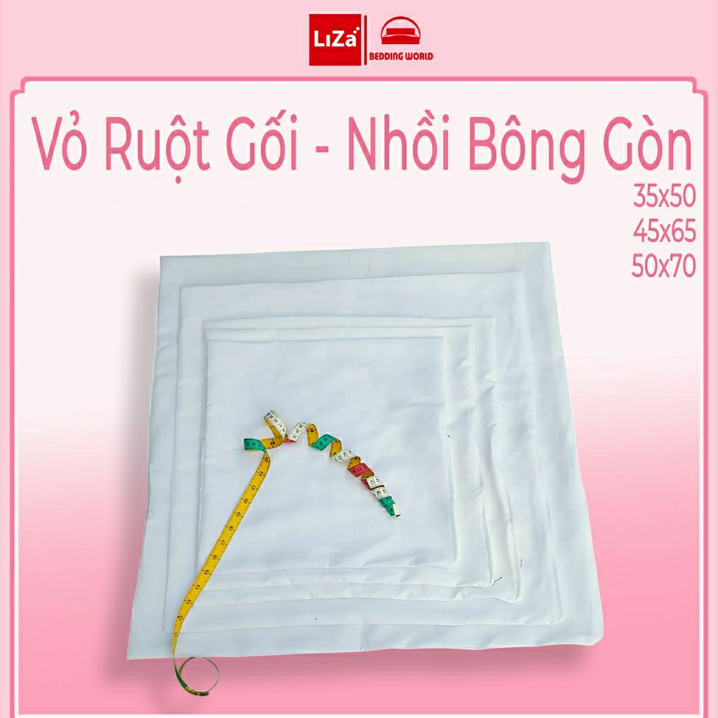 Vỏ Gối Vuông Lót Trắng Chống Mốc 40x40, 50x50 Nhồi Bông Gòn Khóa Kéo Sang Trọng Bền Mãi