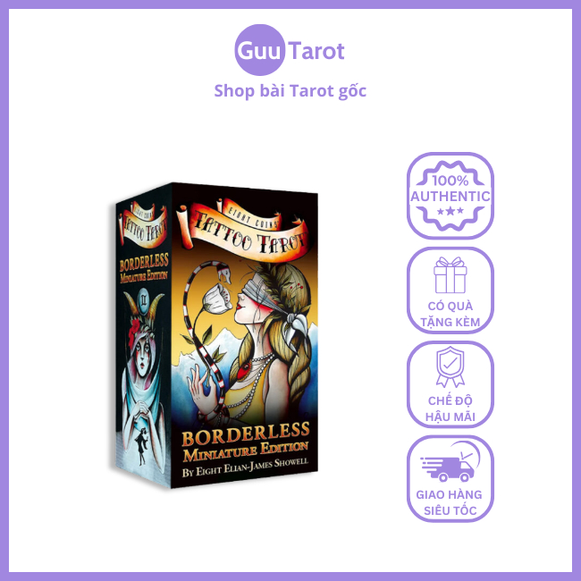 Bộ Bài Eight Coins’ Tattoo Tarot – Borderless Miniature Edition (Guu Tarot Shop)