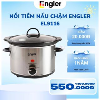 Nồi Tiềm Nấu Chậm Engler EL9116 2.5L - Lòng Sứ Ceramic, Hầm, Nấu Cháo, Kho Cá, Chống Tràn