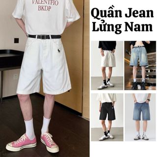 Quần Jean Ngố nam Cạp cao màu xanh đen quần Dáng Lửng ống rộng form unisex FABUMAN