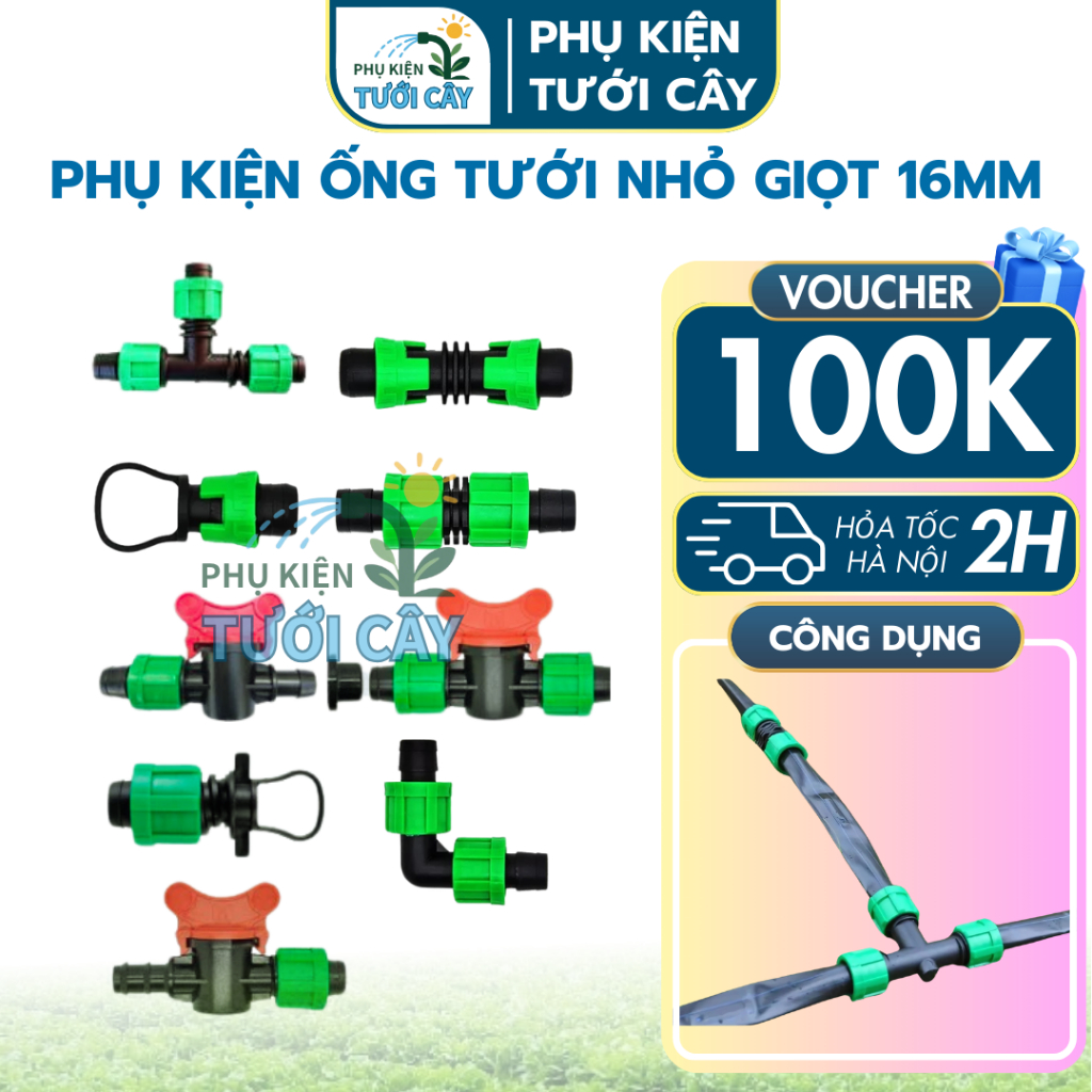 Phụ kiện ống tưới nhỏ giọt, Tê, Cút Góc, Co, Nối, Bịt, Khởi Thủy ống nhỏ giọt - Phụ Kiện Tưới Cây