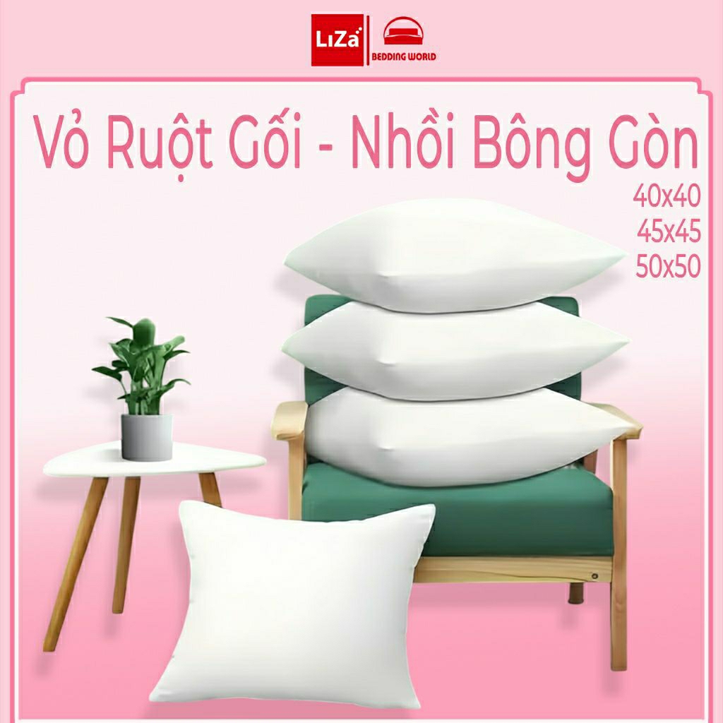 Vỏ Ruột Gối Sofa Vuông 45x45, 50x50 Nhồi Bông Gòn Khóa Kéo Phong Cách Trang Trí Đỉnh Cao