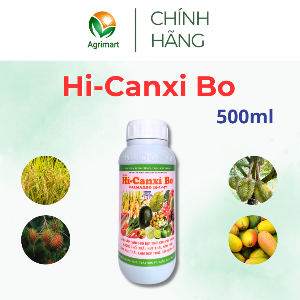 Phân bón lá Canxi Bo Chống thối trái, nứt trái Tăng đậu trái Giảm phèn, hạ mặn  - Chai 500ml