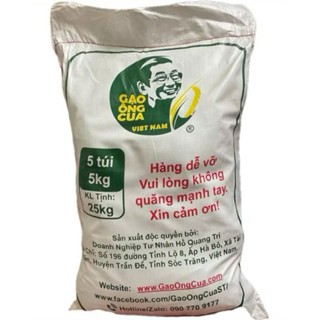 (SX 2.10.25) 1 BAO 25KG(5 túi) GẠO ST25 ÔNG CUA  LÚA TÔM  (HÀNG CHÍNH HÀNG)- CÓ TEM CHỐNG HÀNG GIẢ