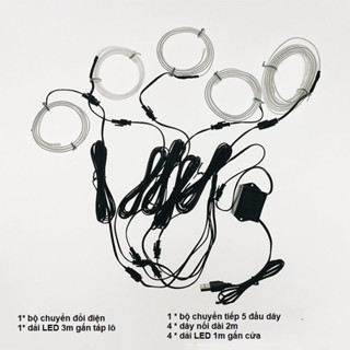   táp-lô + 4 cửa  Dây đèn led đơn sắc ánh sáng lạnh trang trí viền nội thất ô tô xe hơi tiện dụng 