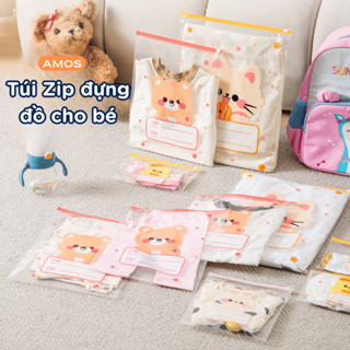 20 Túi Zip Đựng Đồ Đi Sinh cho mẹ tiện lợi AMOS, Túi đựng quần áo, đồ dùng, tã bỉm du lịch cho bé nhiều kích thước