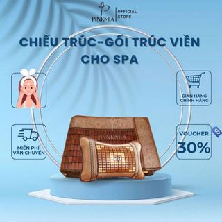 Chiếu Trúc Spa Pinkmia Có May Viền Cao Cấp Kích Thước 60 x 180 cm Gối Trúc Thảo Dược Có May Viền 