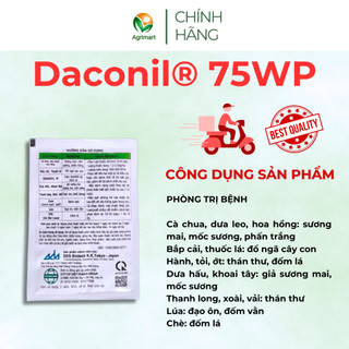 Thuốc trừ bệnh cây trồng Daconil 75WP Trị thán thư sương mai phấn trắng lỡ cổ rễ ghẻ sẹo - 15g
