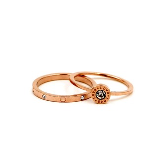 Bộ 2 Nhẫn Nữ Khắc Chữ Love Titan Không Đen TT 0929