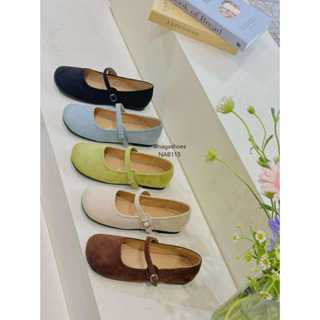 GIÀY BÚP BÊ NAGASHOES DA LỘN BASIC QUAI NGANG  NAB115