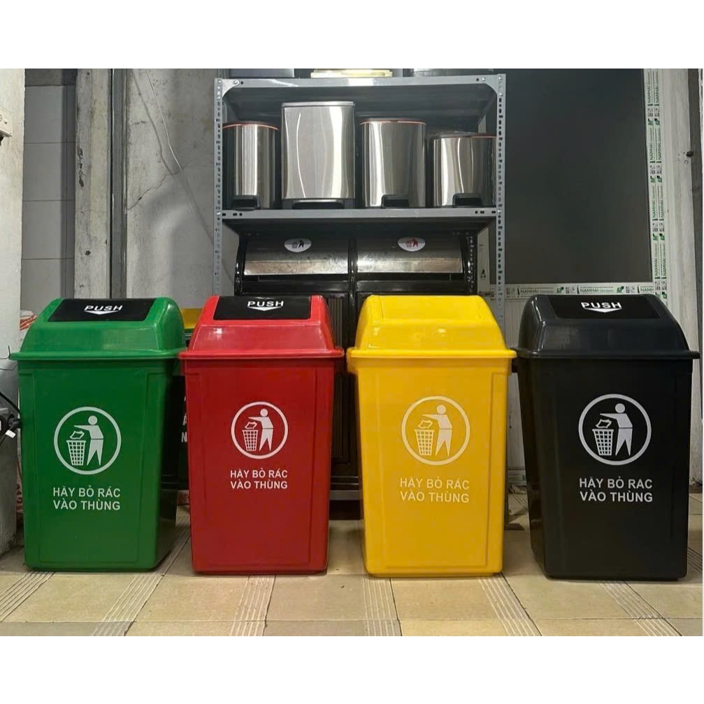 Thùng rác nhựa 60 lít nắp lật